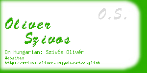 oliver szivos business card
